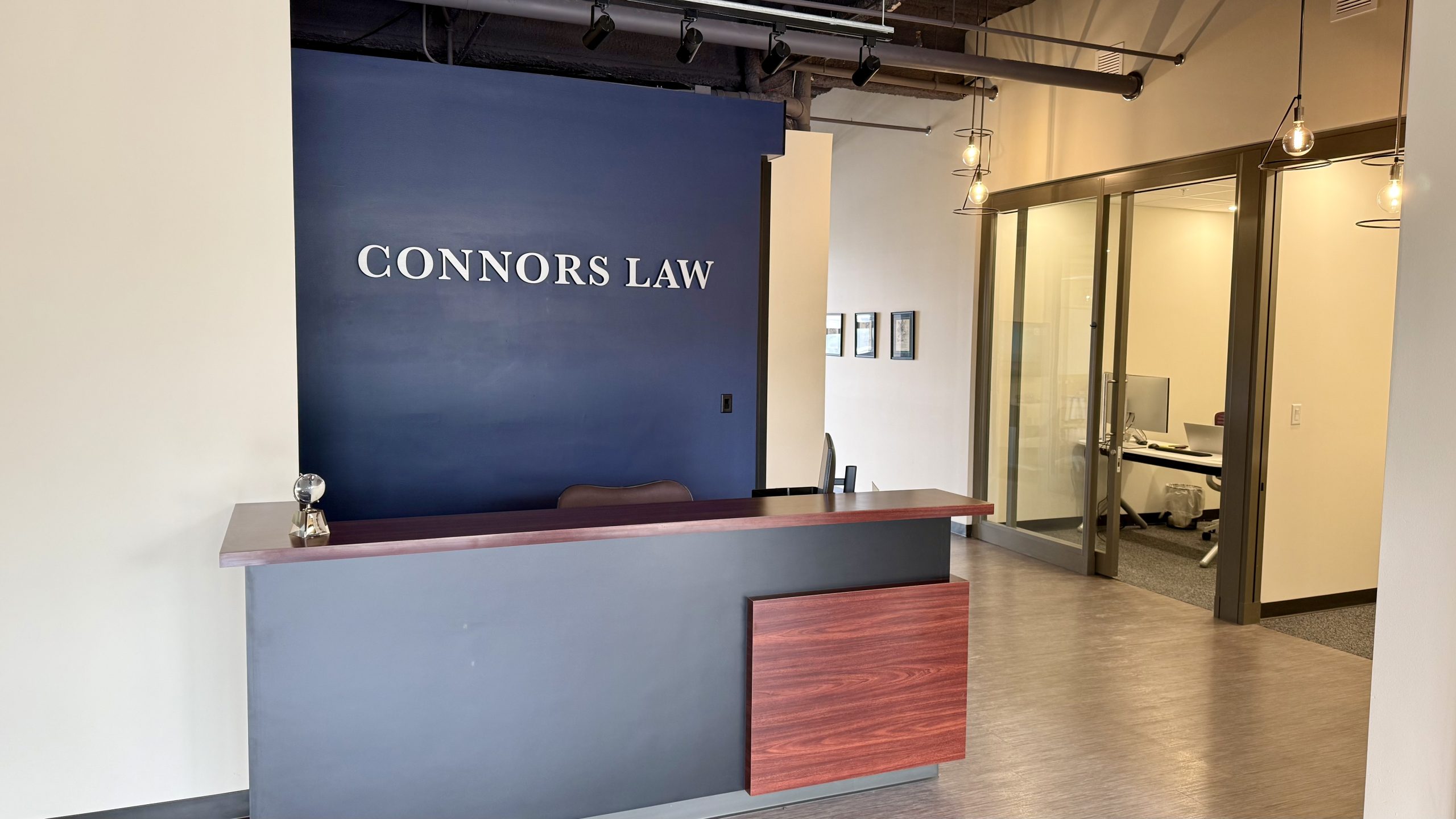 The Connors Law reception and offices in Buffalo